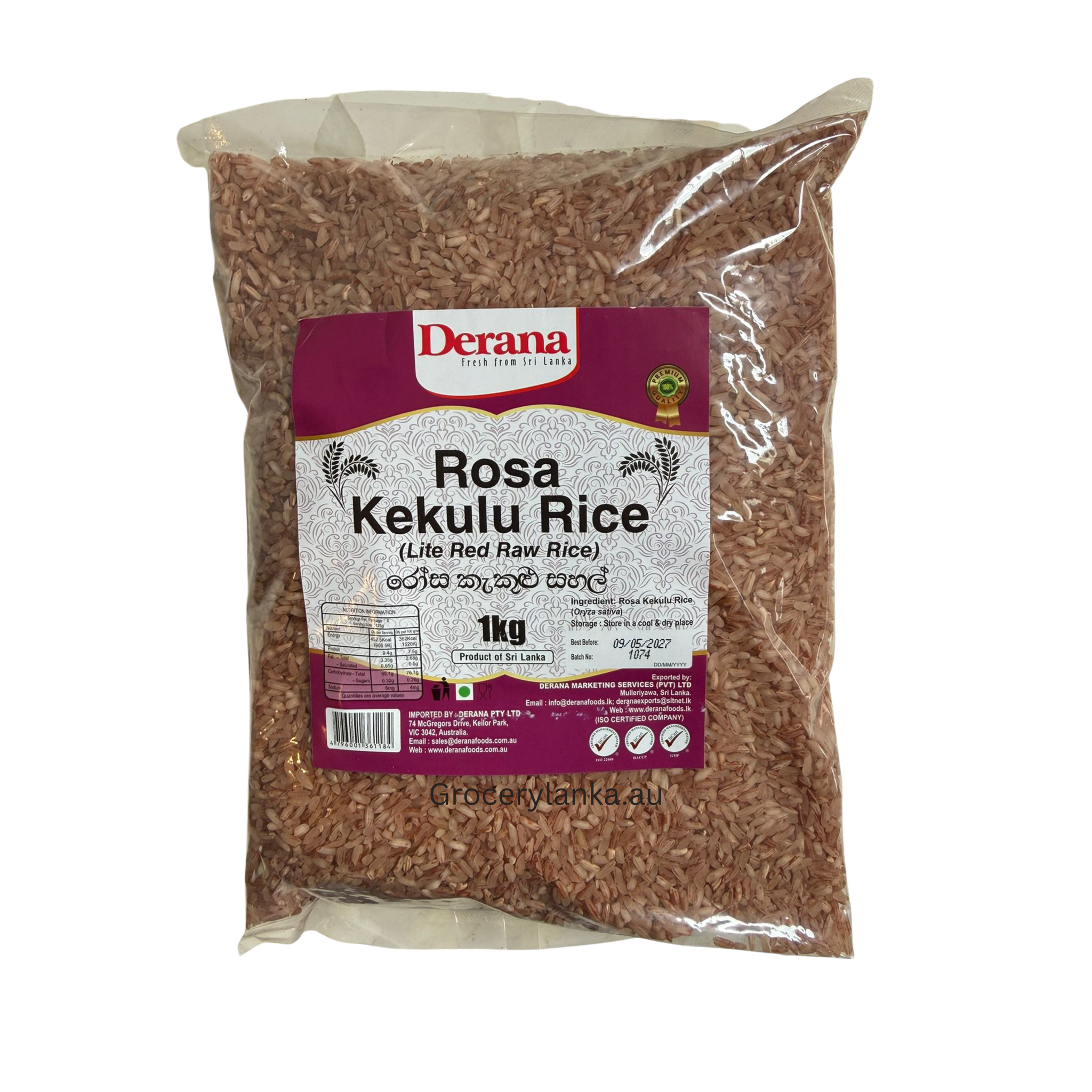 DERANA ROSA KEKULU RICE 1kg | Grocery Lanka